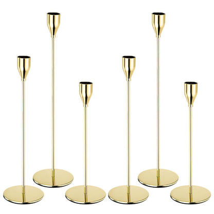 gold taper candle holders | Candelabros Dorados