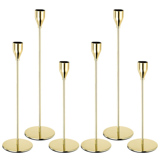 gold taper candle holders | Candelabros Dorados