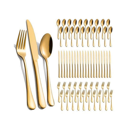 Rent. Golden Cutlery set (stainless steel) | Set de 3 cubiertos Dorado (acero inoxidable)