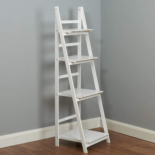 Rent White Wooden Ladder Folding | Escalera de madera blanca plegable